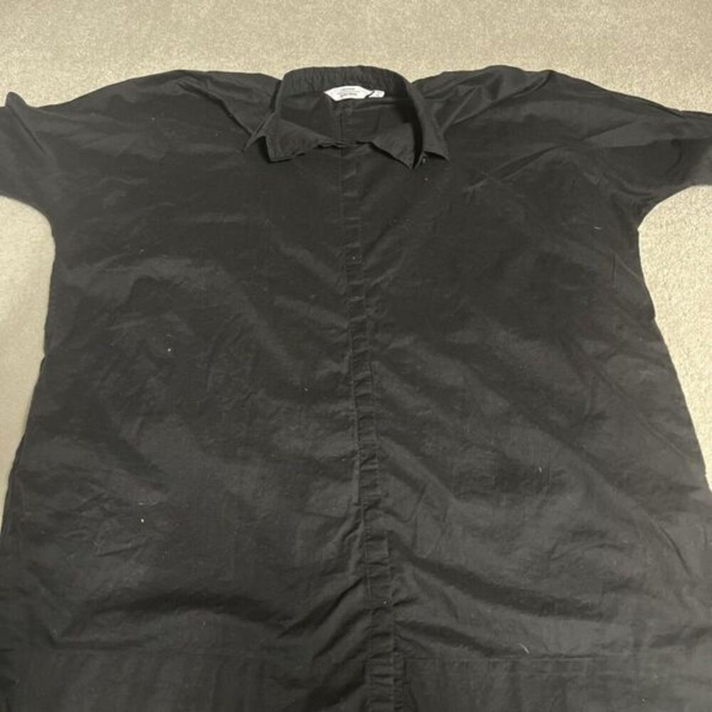 Paris Atelier & Other Stories Women's Black Short sleeve Button Down Sz 2 Oversi